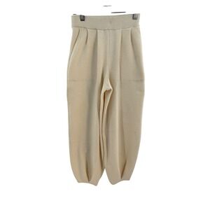 NWT Free People Knit Jogger Pants Cream Bone Combo Elastic Waist XS